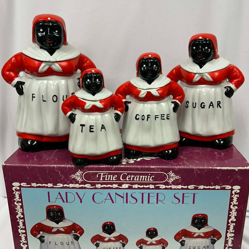 Vintage Aunt Jemima Canister Set (flour, tea, coffee, sugar)